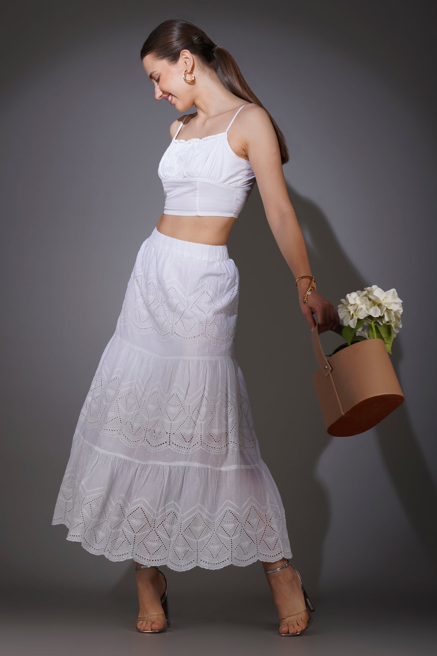 White Schiffli Skirt