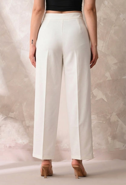 WHITE WIDE LEG TROUSER