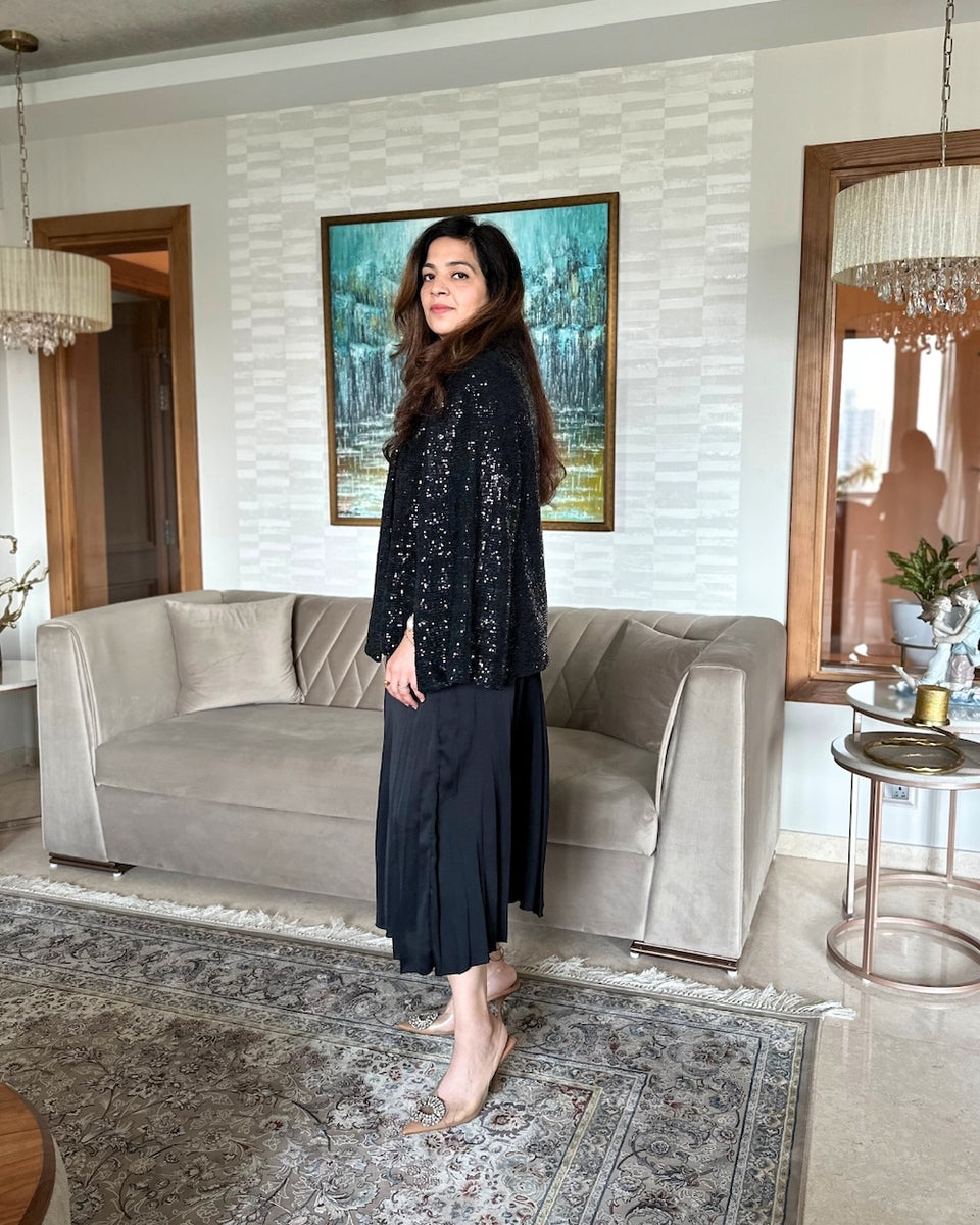 Black Sequin Cape