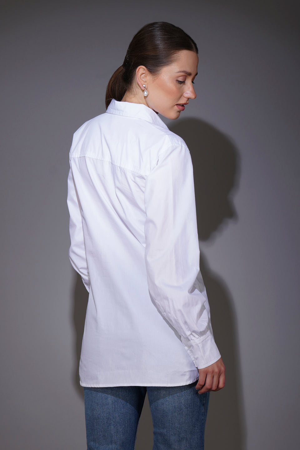 White Shirt with Butterfly Patch