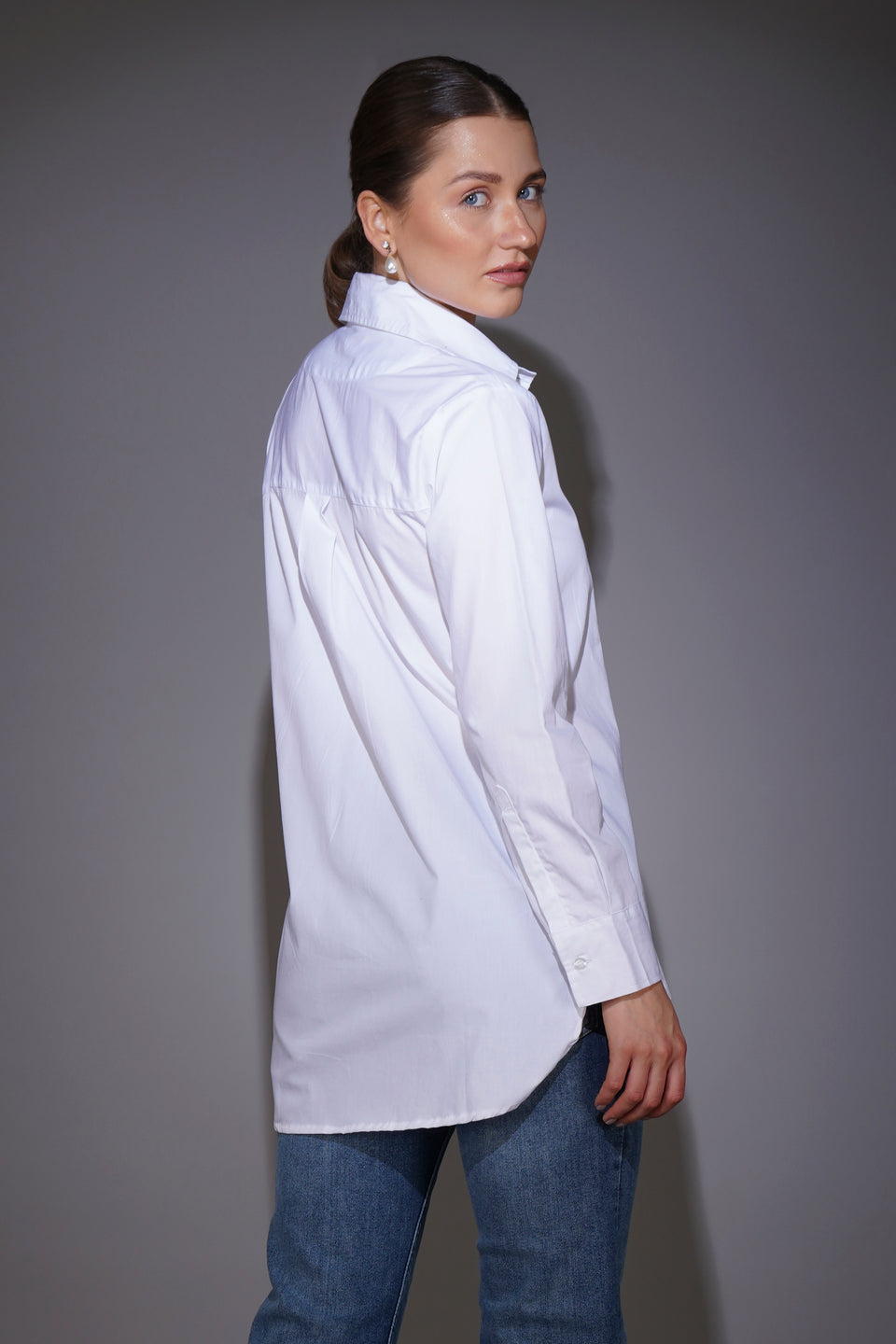 White Shirt with Jellyfish Patch