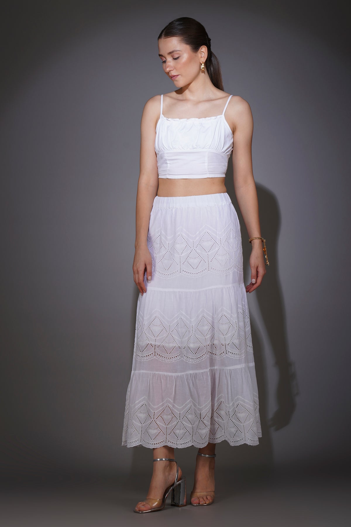 White Schiffli Skirt