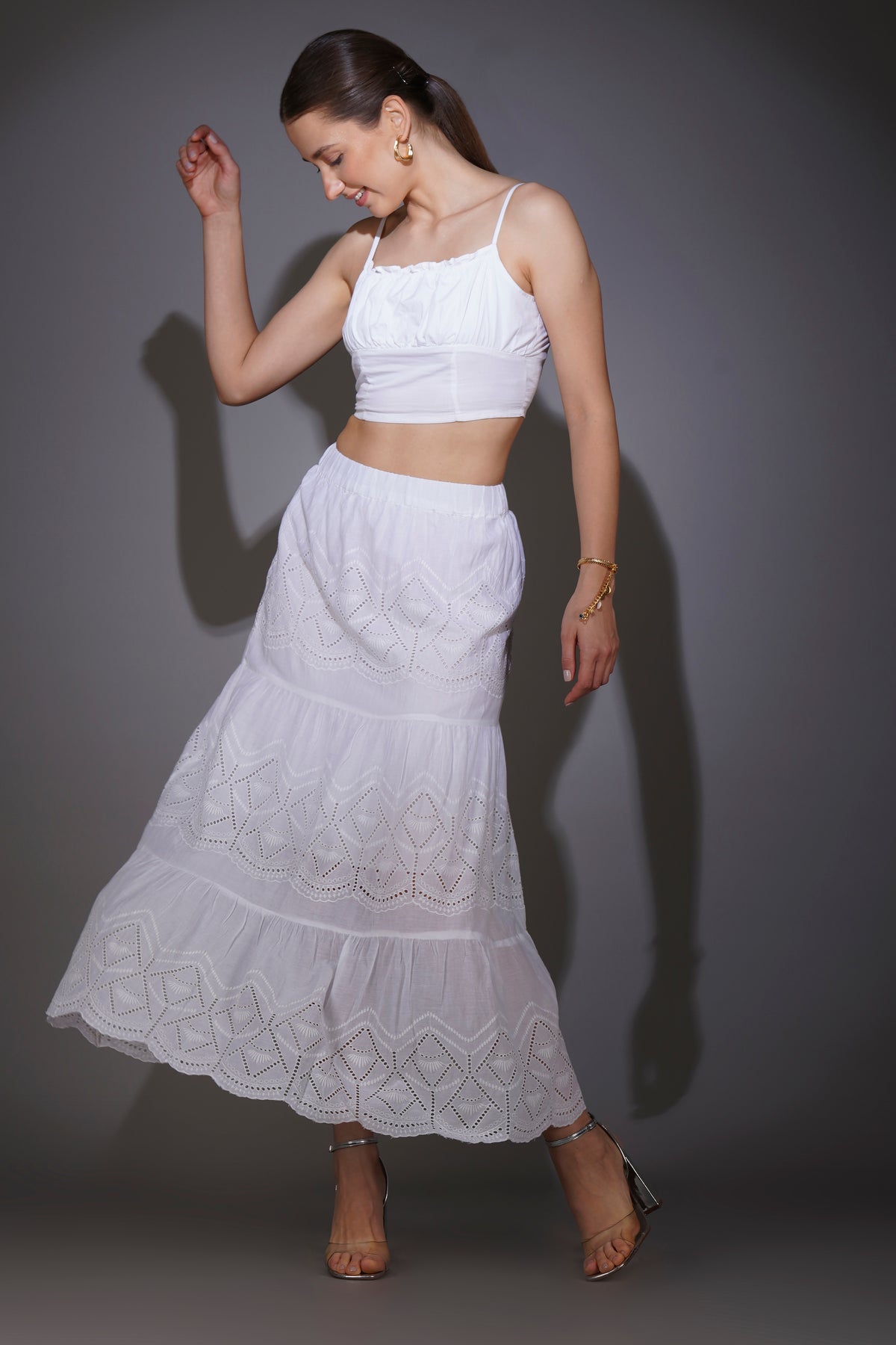 White Schiffli Skirt