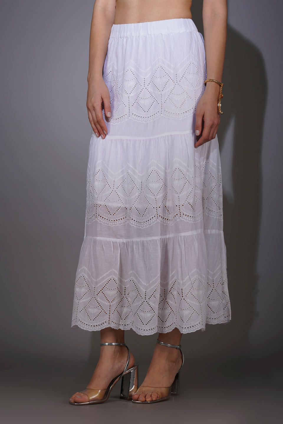 White Schiffli Skirt