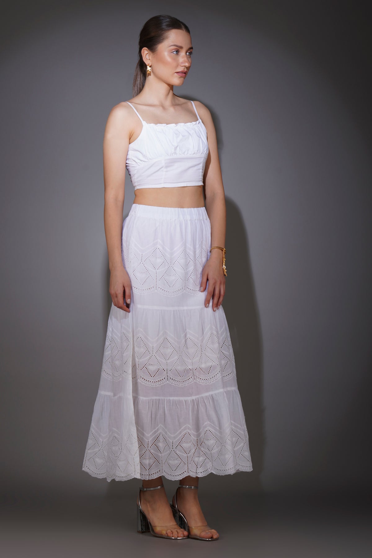 White Schiffli Skirt