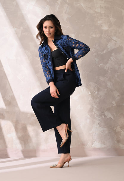 MIDNIGHT BLUE LACE SHIRT