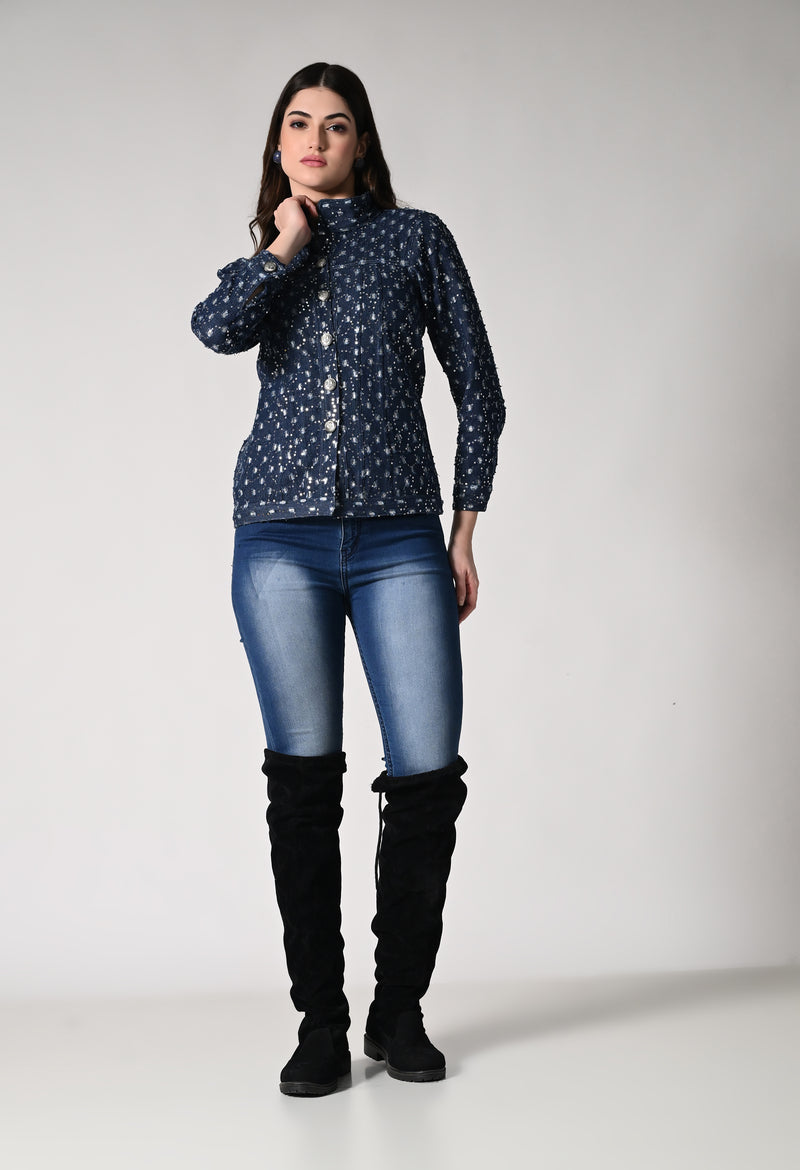 Shimmer Denim Jacket