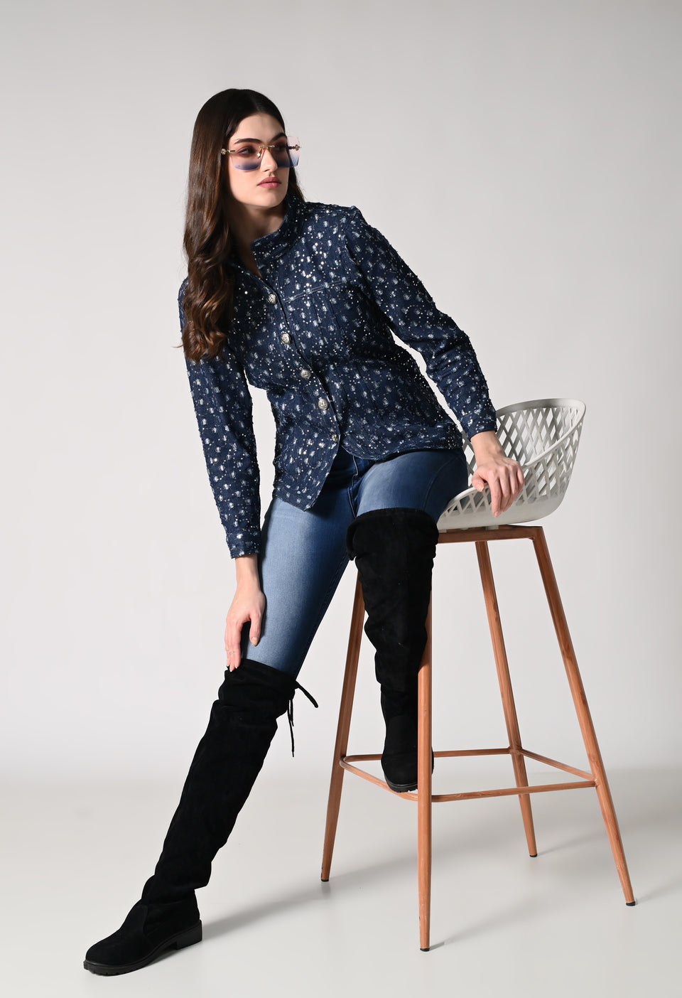 Shimmer Denim Jacket