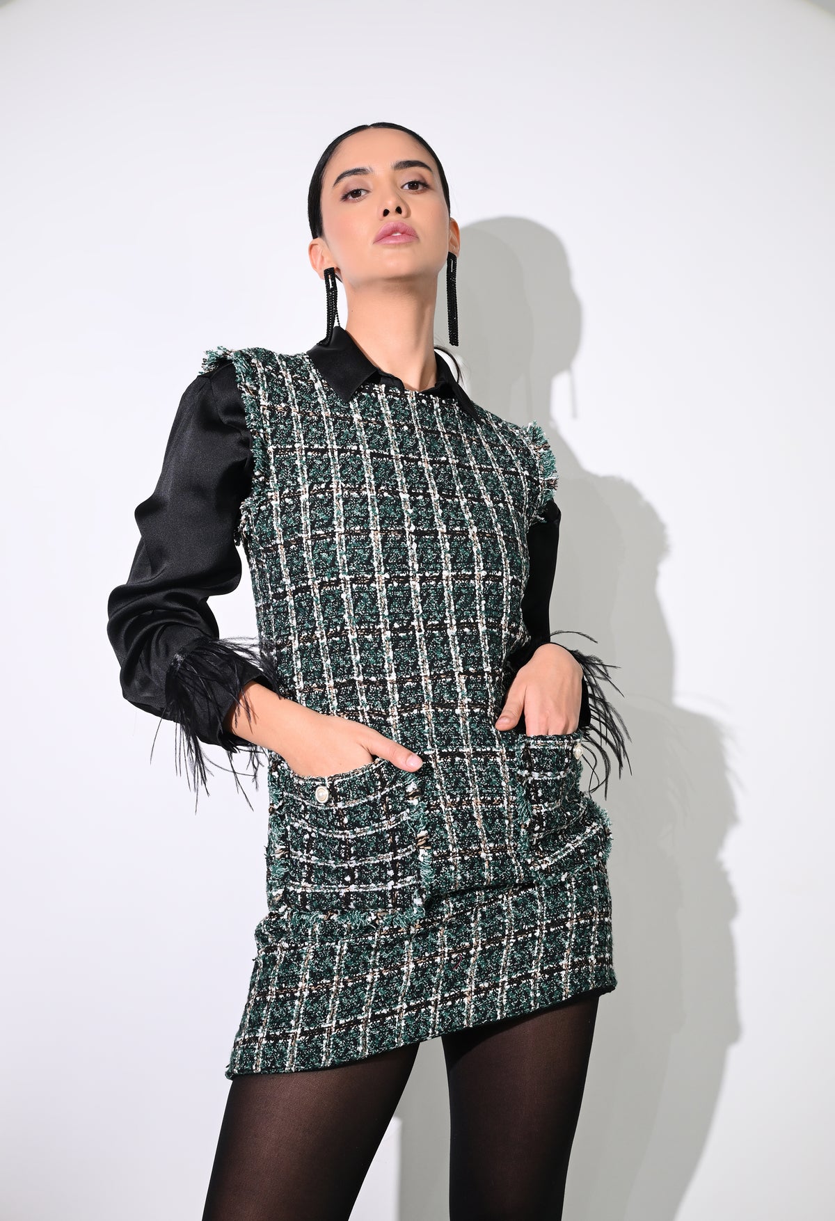 Green Tweed Dress