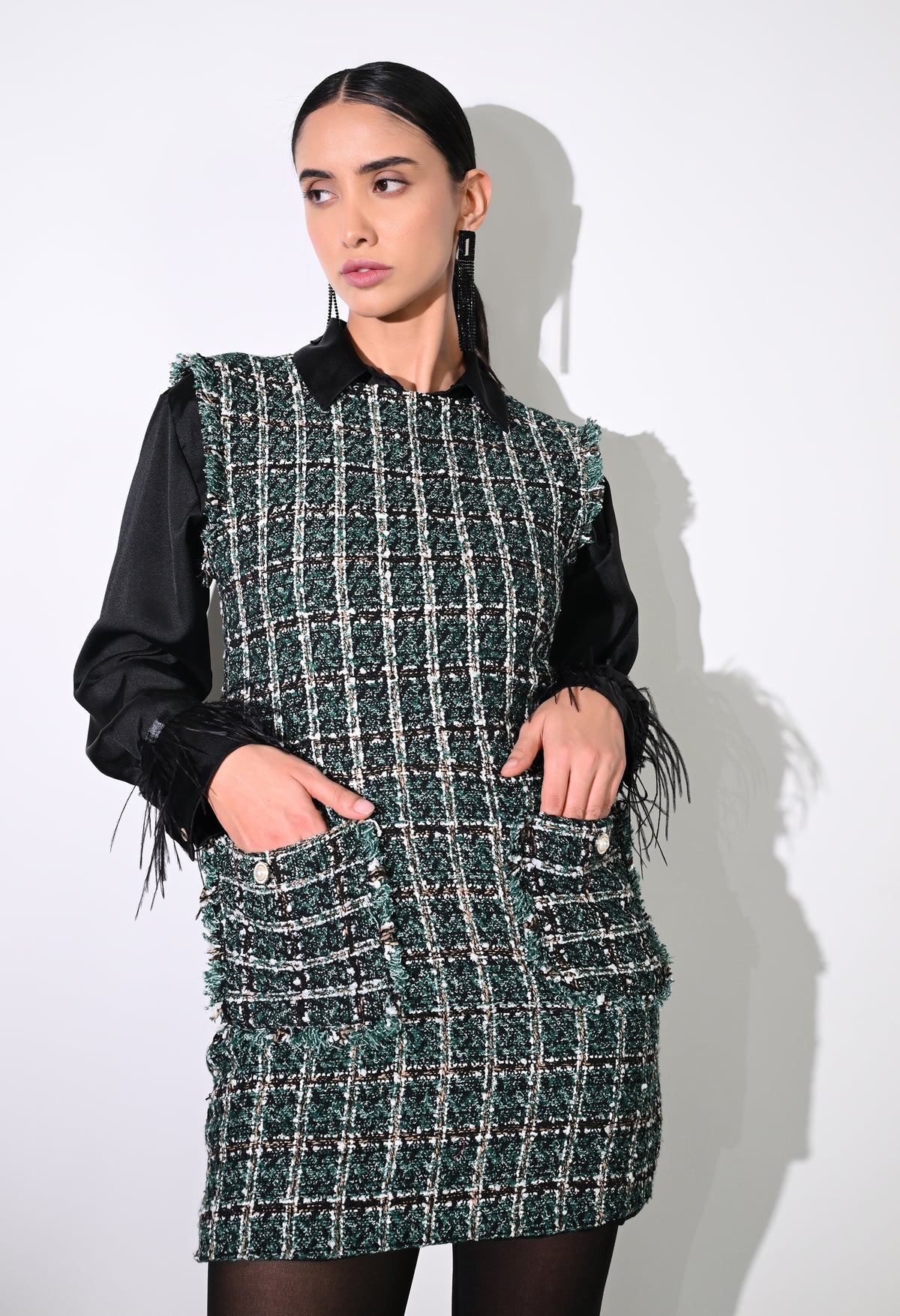 Green Tweed Dress