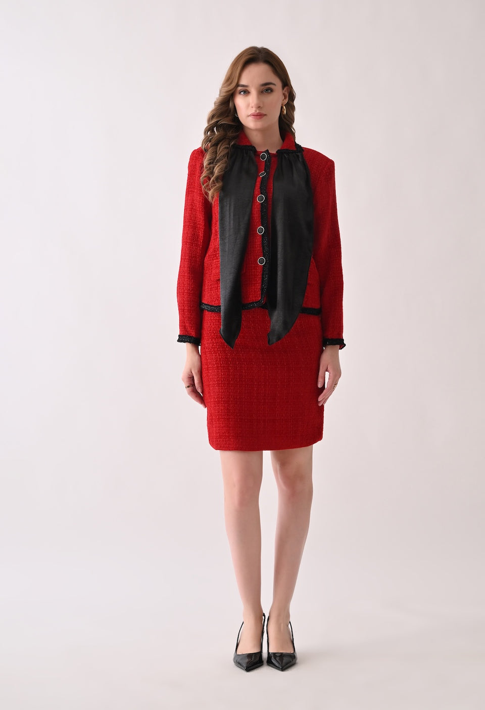 Red tweed co-ord set
