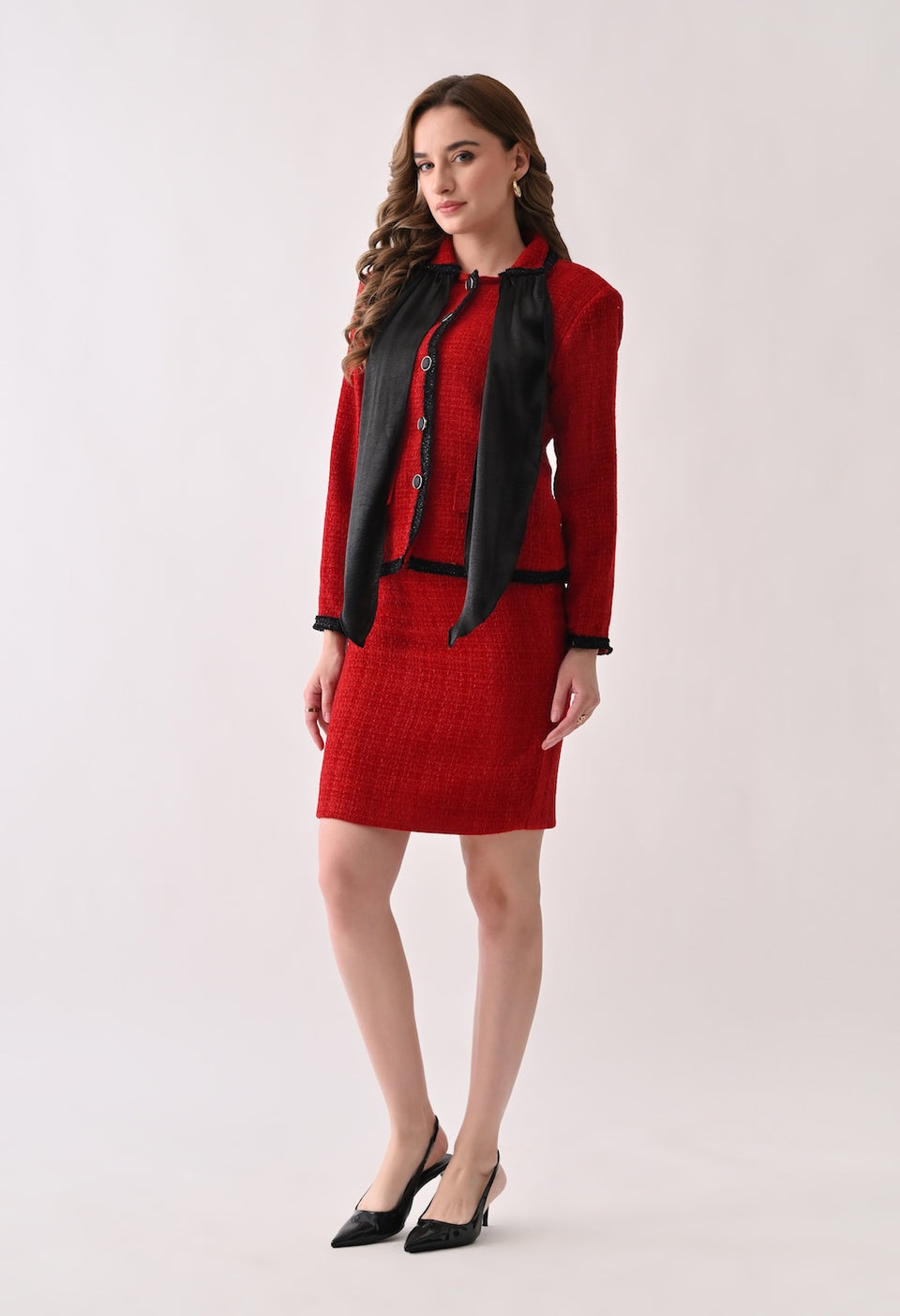 Red tweed co-ord set