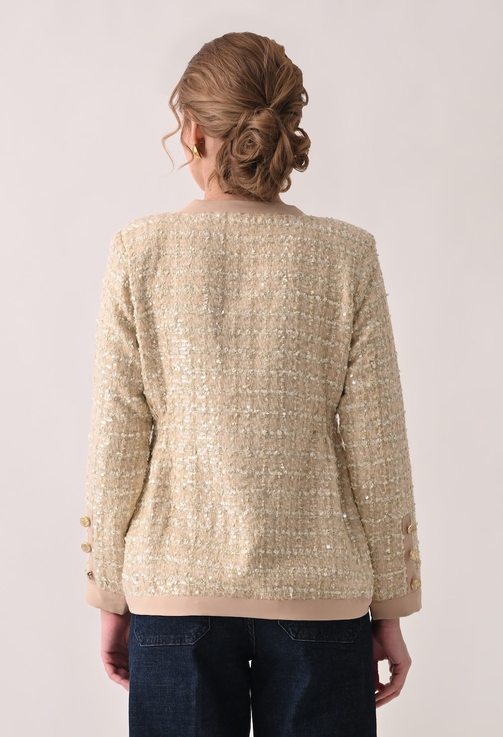 Beige tweed blazer