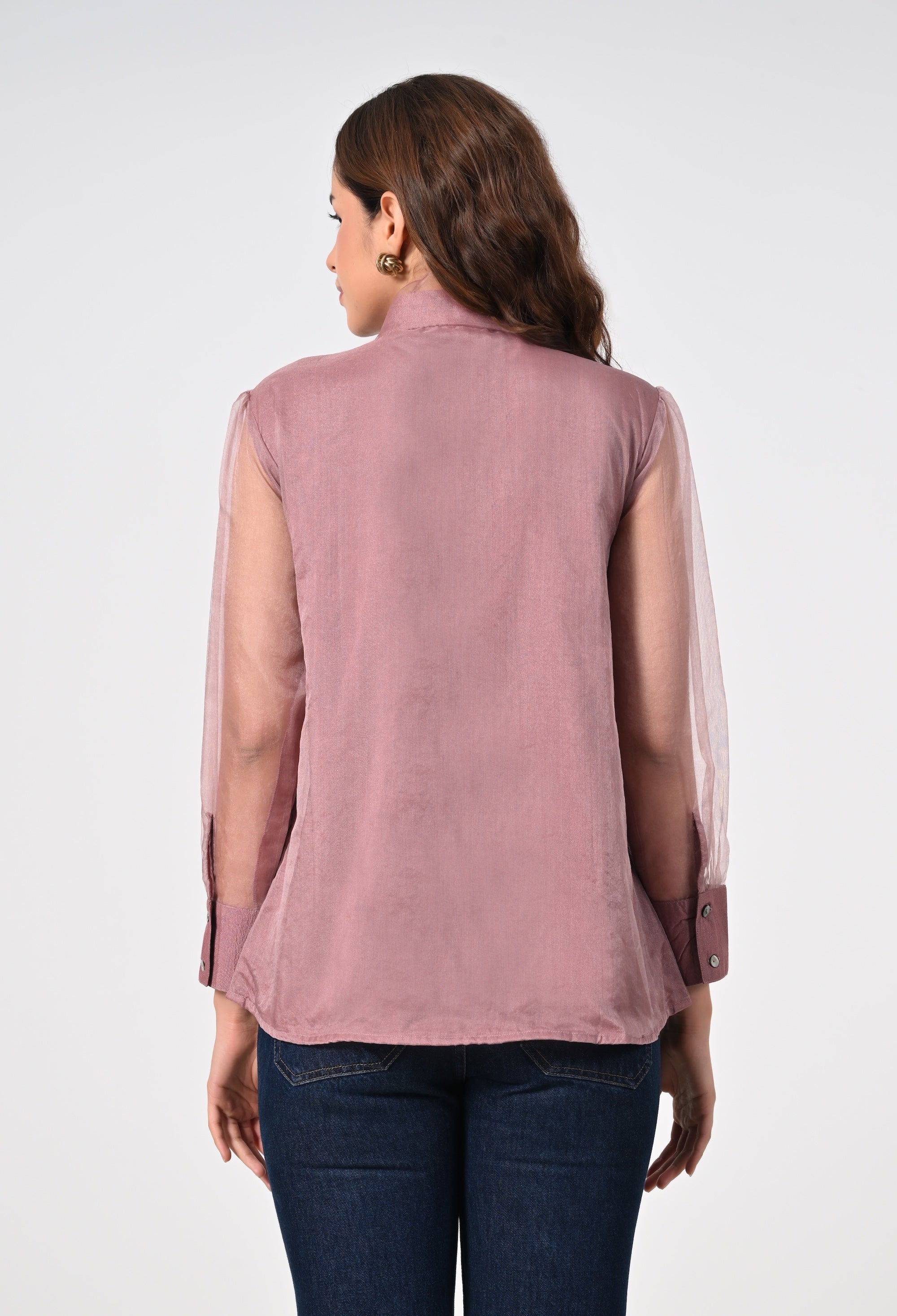 Blush pink organza shirt