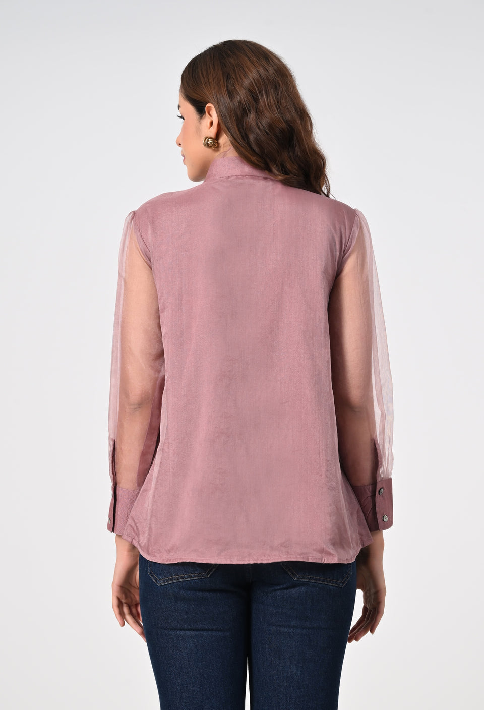 Blush pink organza shirt