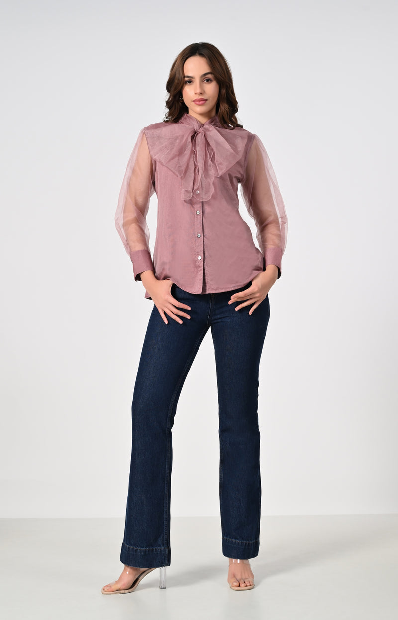 Blush pink organza shirt