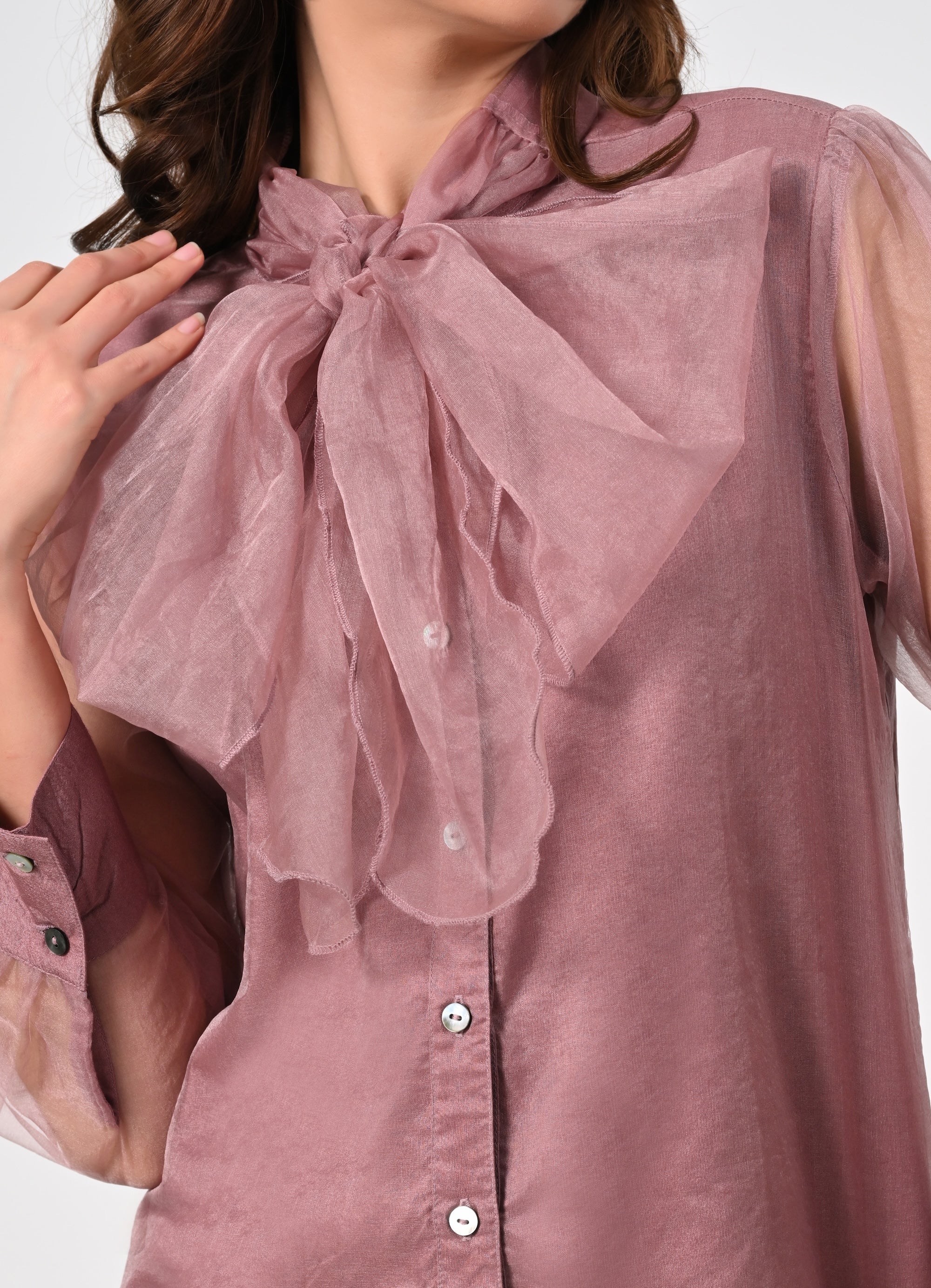 Blush pink organza shirt