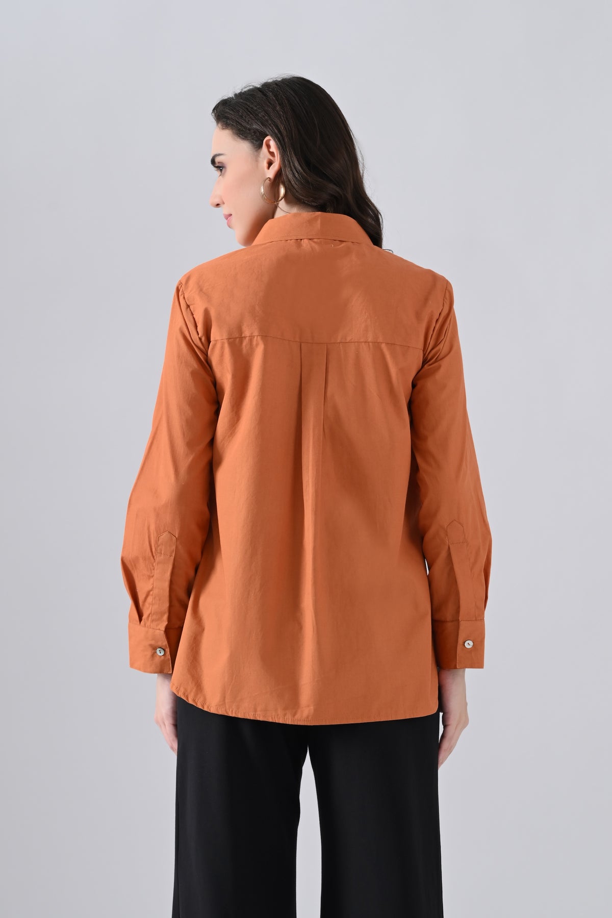 Rust Floral Lace Detailed Shirt