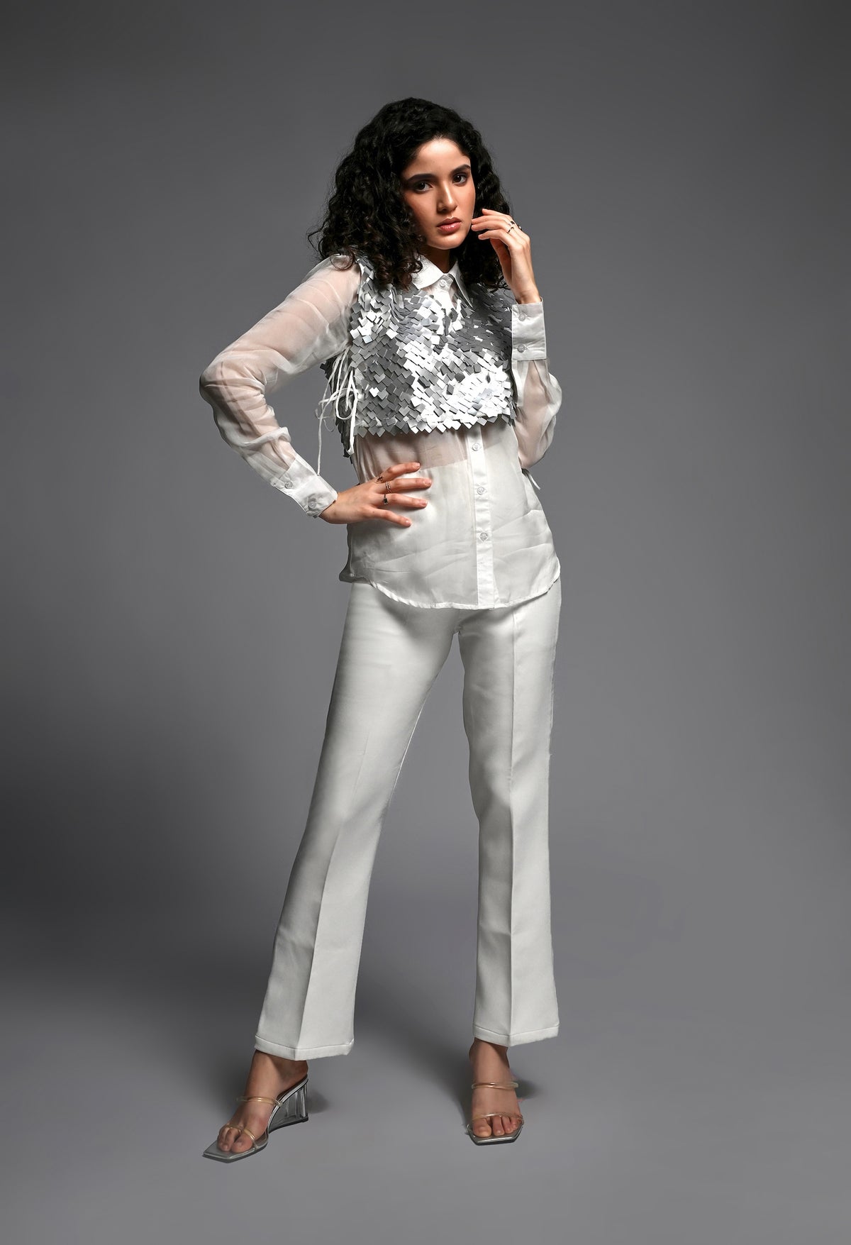 White Organza Trouser