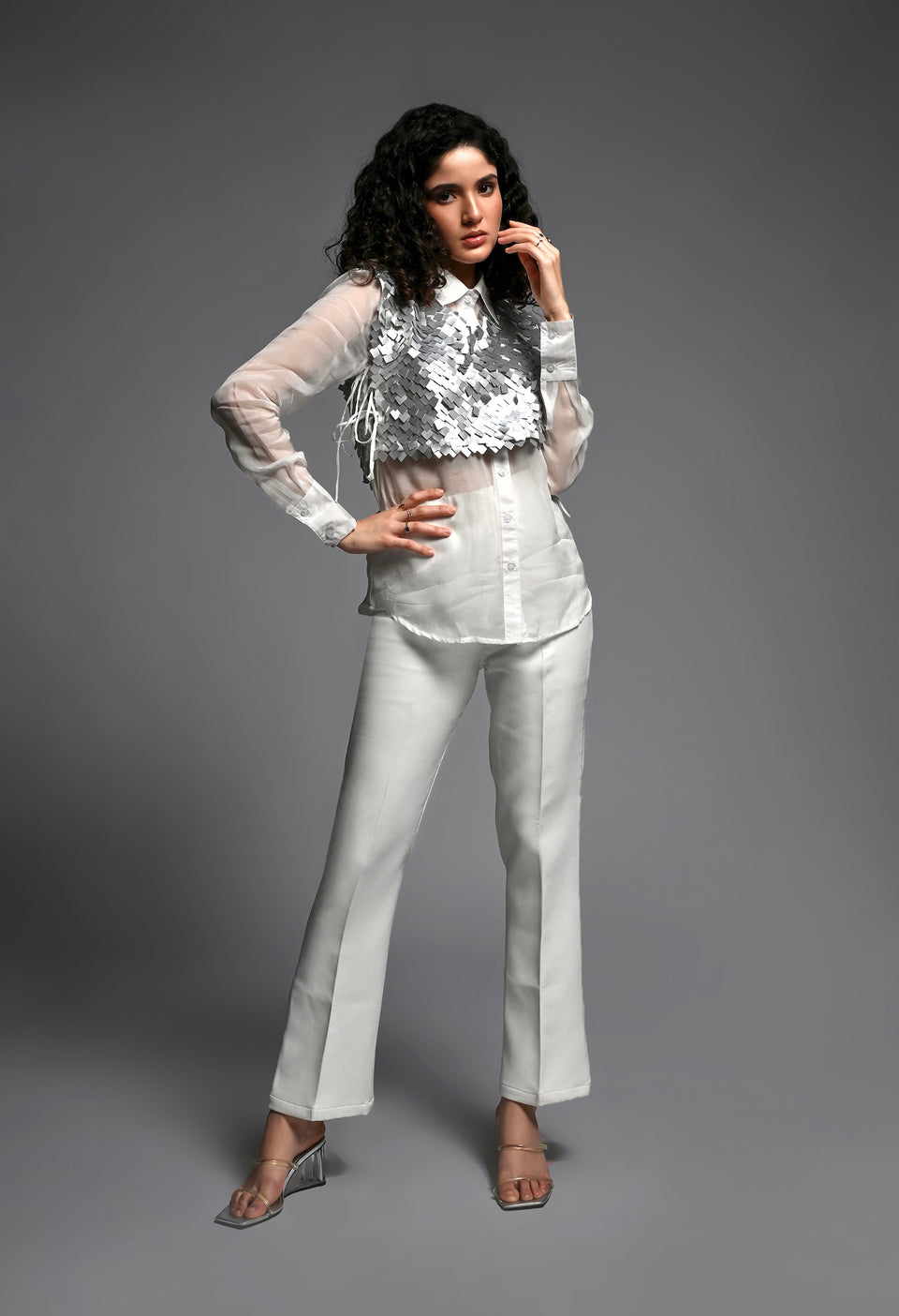 White Organza Trouser