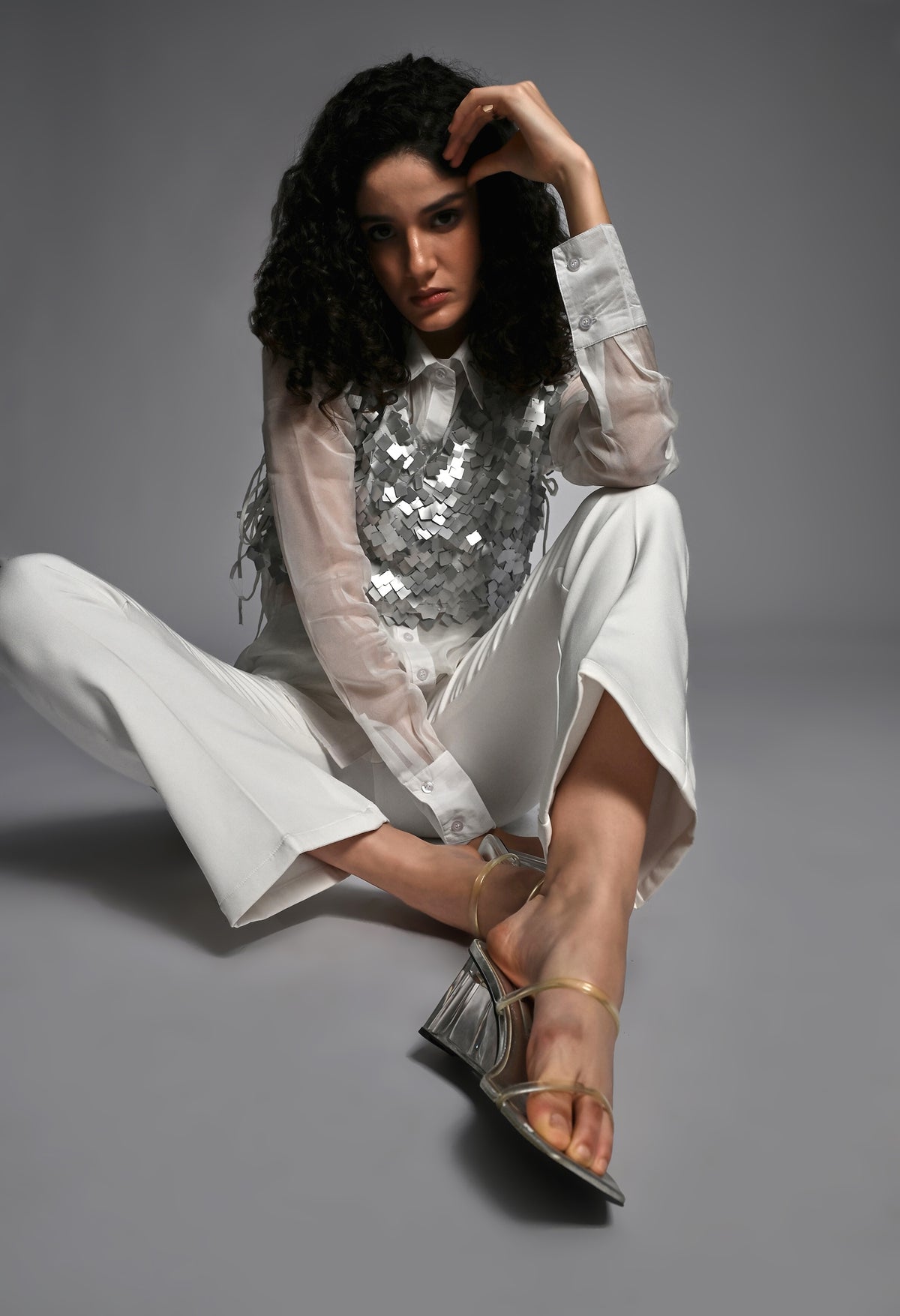 White Organza Trouser