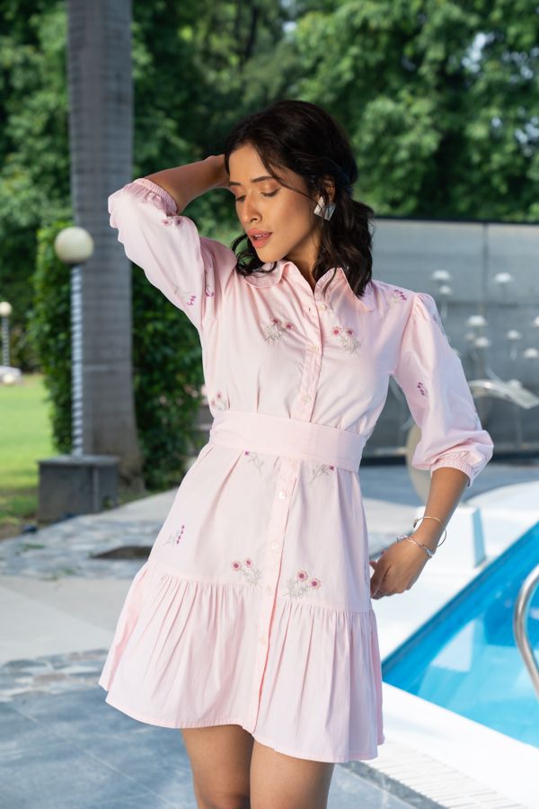 Peachy floral summer dress