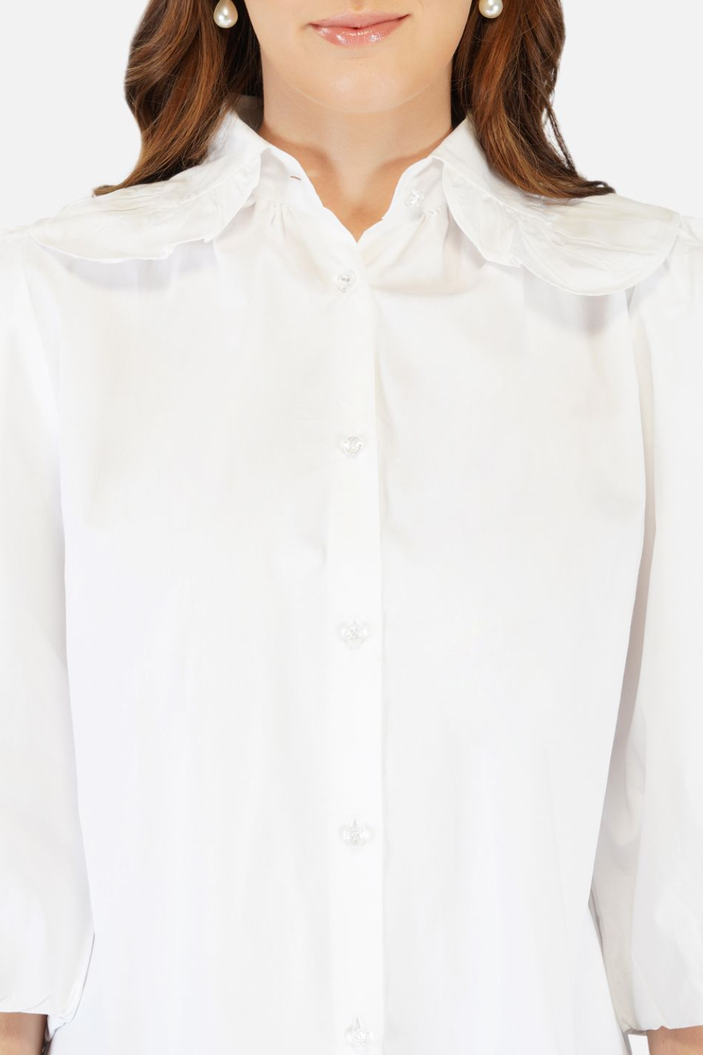 Balloon sleeves, pleated back blouse